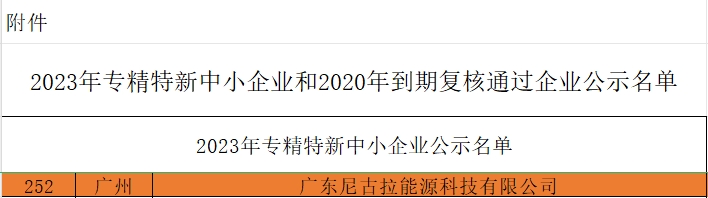 【喜报】尼古拉科技通过“广东省专精特新中小企业”认定